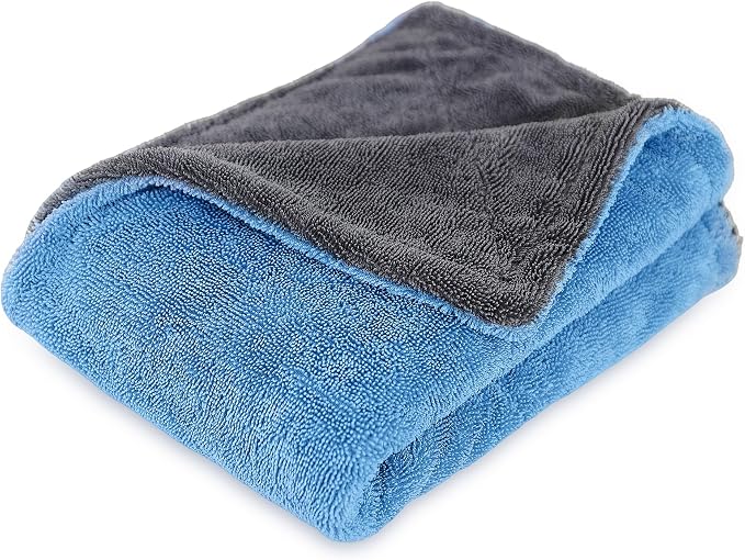 LIVOS Extra Large Car Drying Towel, 25" x 36" 1000GSM Microfiber Towels for Cars, Ultra-Absorbent Scratch-Free, No Streak, Professional Quick Dry Car Detailing Towel, Blue&Grey