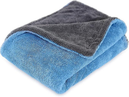 LIVOS Extra Large Car Drying Towel, 25" x 36" 1000GSM Microfiber Towels for Cars, Ultra-Absorbent Scratch-Free, No Streak, Professional Quick Dry Car Detailing Towel, Blue&Grey