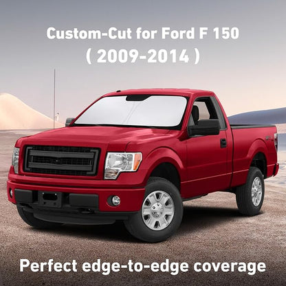 EcoNour Windshield Sunshade Compatible for Ford F150 2009-2012 2013 2014, Sun Visor for Front Windshield & Window Sun Shade Cover, UV Heat Blocker & Protector, Car Accessories