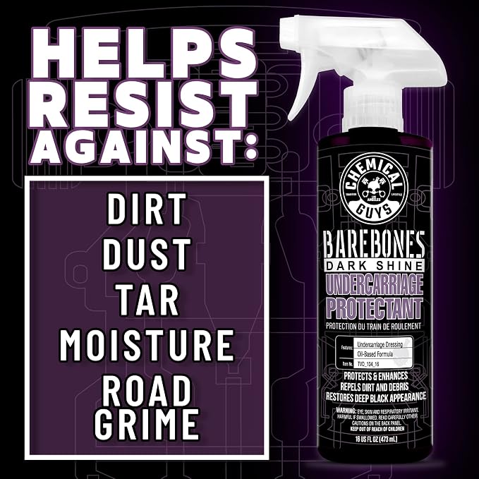 Chemical Guys TVD_104_16 Bare Bones Premium Dark Shine Spray for Undercarriage, Tires and Trim, Safe for Cars, Trucks, Motorcycles, RVs & More, 16 fl oz