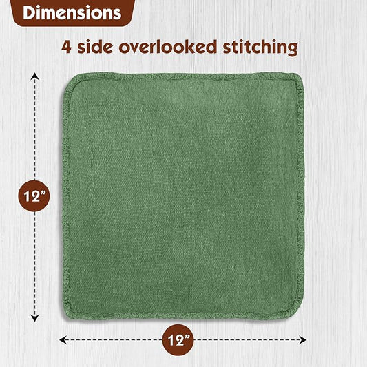 Nabob Wipers Auto Mechanic Shop Towels 100 Pack Bulk Rags 100% Cotton Commercial Grade Shop Rags Size 14"x14" (100 Pack, Green)