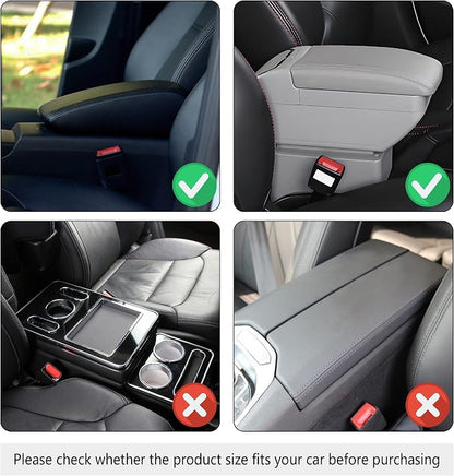 Stacool Upgraded Car Center Console Cover with Rhinestones,Microfiber Leather Car Armrest Cover Cushion with 2 Storage Bags,Universal Cars Armrest Storage Box as Cars Interior Accessories