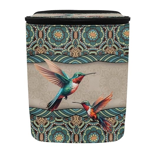 BIGCARJOB Bohemian Style Car Trash Bags for Back Seat,Boho Hummingbird Print Auto Trash Bin Garbage Bags Universal Hanging Trash Can Auto Interior Storage Bags