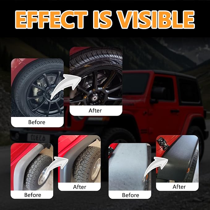 Tire Shine Paste | The Perfect Shine | Durable and User Friendly Tire Dressing | Long Lasting UV Protection for Black Tires, Wheels, & Rubber | 5.29 Oz Kit with Sponge