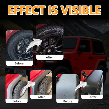 Tire Shine Paste | The Perfect Shine | Durable and User Friendly Tire Dressing | Long Lasting UV Protection for Black Tires, Wheels, & Rubber | 5.29 Oz Kit with Sponge