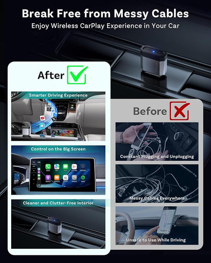 OTTOCAST Mini Nova 2 in1 Wireless CarPlay Android Auto Adapter 2026, Plug & Play USB Dongle, Fast Auto Connect, 5GHz Stable Connection, for OEM Wired CarPlay/Android Auto Cars