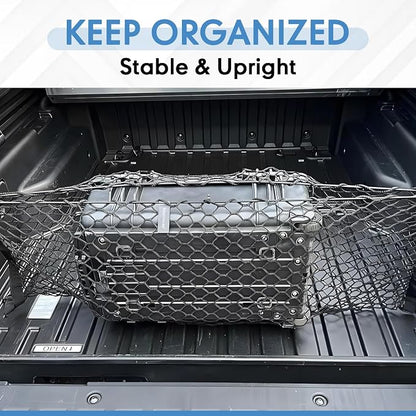 Truck Bed Cargo Net for Pickup Truck Bed - Premium Truck Bed Net for Trunk Organizers and Storage - Trunk Mesh Cargo Net for Chevrolet Silverado, FT150, GMC