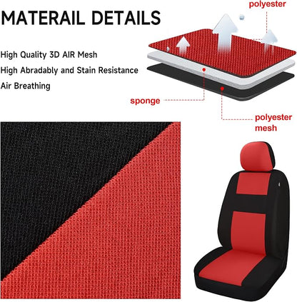VarCozy Seat Covers for Car Front Pair, Breathable Cloth Front Car Seat Covers, Universal Cloth Seat Covers for SUV Sedan Van, Automotive Interior Covers, Airbag Compatible