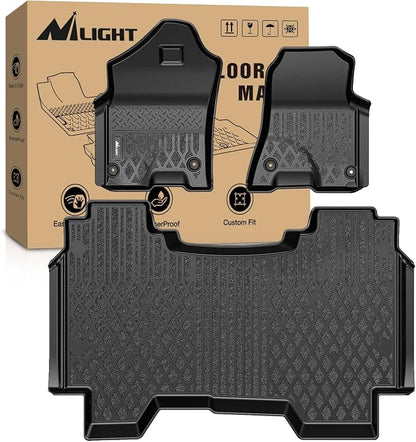 Nilight TPE Floor Mats for Dodge Ram 1500 Crew Cab New Body (Not Classic) 2019 2020 2021 2022 2023 2024 All Weather Custom Fit Heavy Duty Floor Liners