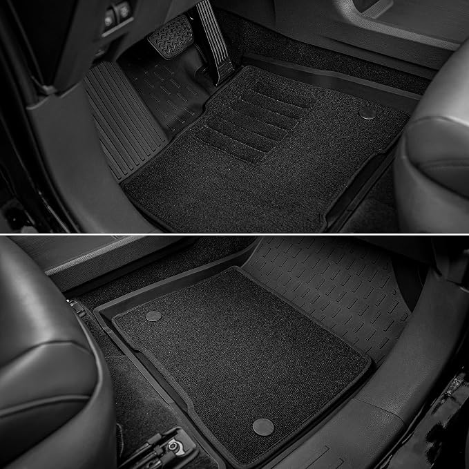 3W Floor Mats with Front Carpet Compatible for Toyota Sienna 2021-2026 7 Seat, TPE All Weather Custom Fit Floor Liner for Toyota Sienna 1st, 2nd and 3rd Row, Black (Not Fit 2025 2026 Platinum Edition)