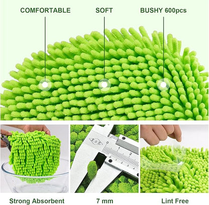 Ordenado 62" Car Wash Brush Kit Mitt Mop Sponge with Long Handle Chenille Microfiber Car Cleaning Brush Kit Supplies Car Washing Mop Kit Car Care Kit of Scratch-Free Replacement Head for Car RV Truck