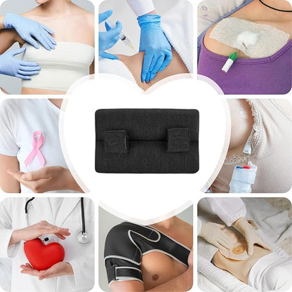 Seat Belt Pillow Post Surgery, Chemo Port Pillow for Seatbelt Chest Protector Chemo Patients Pacemaker Heart Surgery Recovery Support Cushion Gifts Women with Insert Ice Pockets