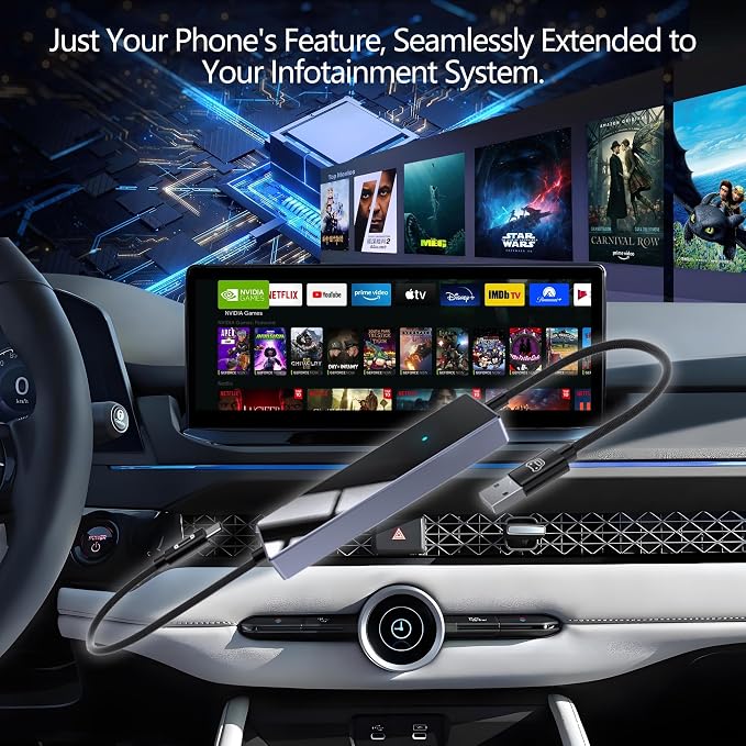 Wireless Carplay Adapter, 2 in 1 Android Mirroring Wireless Adapter 2025 Carplay with Screen Mirroring Function Support APP, Mini Car Play Box for CarPlay Android Mirroring Cars
