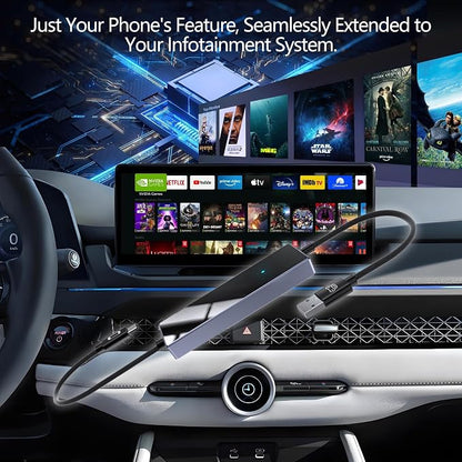 Wireless Carplay Adapter, 2 in 1 Android Mirroring Wireless Adapter 2025 Carplay with Screen Mirroring Function Support APP, Mini Car Play Box for CarPlay Android Mirroring Cars