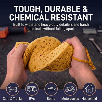 Extra Large Premium Car Wash Sponge | Scratch-Free Cleaning Sponge for Car & Truck | Non-Compressed High Foam Honeycomb Auto Detailing Sponge | 8.3" x 4.3" x 3.1" | Single Pack (1-Piece)