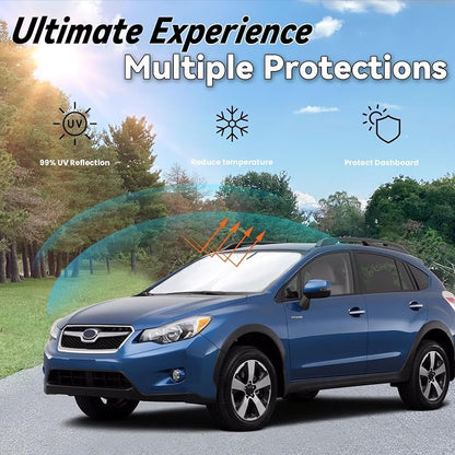 Windshield Sun Shade for Subaru Crosstrek Wagon 2026 2025-2018, Car Window Sun Visor & Heat Shield Accessories | 240T Blocks Sun Rays Heat Sunshade