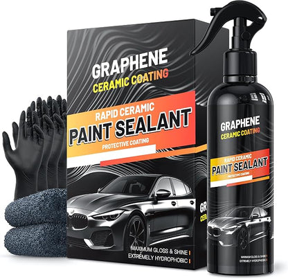 Graphene Ceramic Coating for Cars (17oz) - 12H Ceramic Spray Coating - 24+ Months of Long Lasting Protection - Ultra High Gloss & Shine - Unmatched Slickness - Extremely Hydrophobic