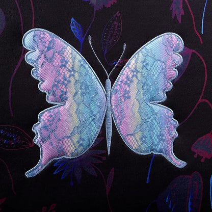 Flying Banner Butterfly car seat Covers ful Set Fashion Universal Lady Woman Female Rear Bench Split Colorized (Muti-Color, Full Set - Printing & Embriodery)