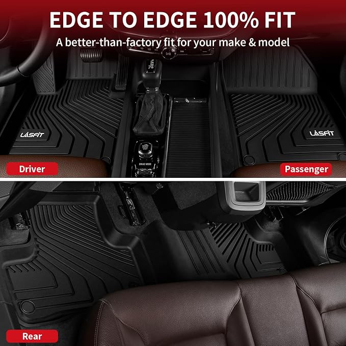 LASFIT Floor Mats & Cargo Mat for Volvo XC60 (2018-2026),XC60 All Weather Floor Liner TPE Custom Fit 1st & 2nd Row Car Mats and Floor Mats for XC60 Automotive Accessories(Not Fit PHEV (T8 Models))