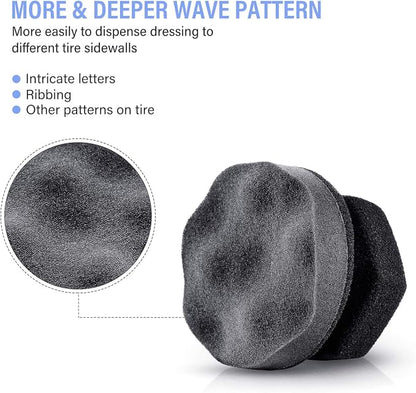 BBTO 3 Pieces Tire Shine Applicator Tire Dressing Applicator Pads Sponge Dressing Foam Gel Wet Car Detailing Reusable Cleaning Supplies for Car