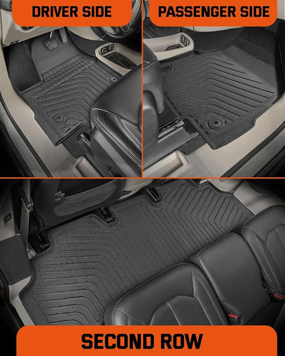Floor Mats for Chrysler Pacifica & for Voyager 2017-2025 2026 7/8 Seats (Gas Only) Car Accessories with Cargo Liner Trunk, TPE Rubber Weather Carpets for Chrysler 2024 2023 2022 2021 2019 2018