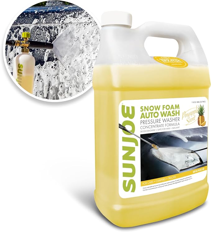 Sun Joe SPX-FCS1G Snow-Foam Pressure Washer Car-Wash Soap, 1 Gallon, Pineapple Scent