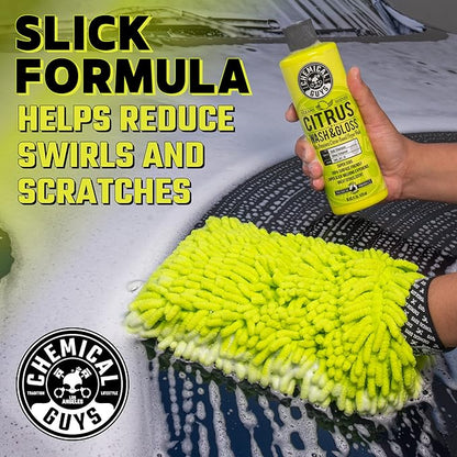 Chemical Guys Citrus Wash & Gloss Foaming Car Wash Soap - High Suds Formula Foam Cannon Soap for Foam Blasters, or Bucket Washes - Safe on Paint, Clear Coat, and Wax, Citrus Scent - 64 oz