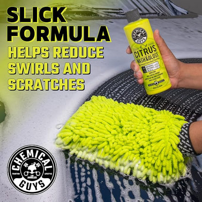 Chemical Guys Ultimate Scratch-Free Detailing Car Wash Bucket Kit with Accessories, Car Detailing Kit With Dirt Trap, Wash Mitt, Lid, and 16 oz Soap, Safe For Trucks, SUVs, Motorcycles, RVs