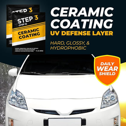 BEAM BRIGHT Ceramic Headlight Restoration Kit – Car Headlights Cleaner & Restorer for Cloudy, Yellowed Headlights - with UV Protection for Durable Clarity & Shine - No Power Tools Needed