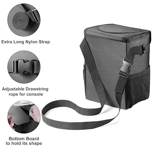 Ryhpez Car Trash Can with Lid - Leakproof Garbage Bin Car Organizer Bag, Foldable Vehicle Trash Bin with Structure Support, Automotive Truck Accessories for Women & Men (2 Gallon/7.5L)