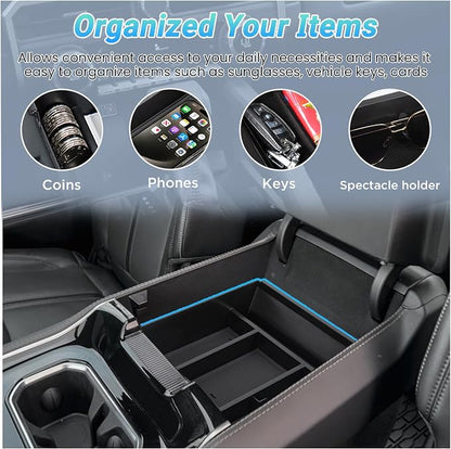 Center Console Organizer Compatible with 2022-2026 Jeep Wagoneer/L, 2022-2026 Jeep Grand Wagoneer/L Accessories, Armrest Storage Box