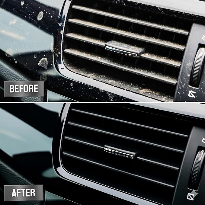 Premium Car Detailing Brush Set - Professional 3 Pack Kit Detail Brushes with Soft Boars Hair Bristles for Auto Interior & Exterior - for Cleaning Leather Seats, Air Vents, Wheels & Emblems