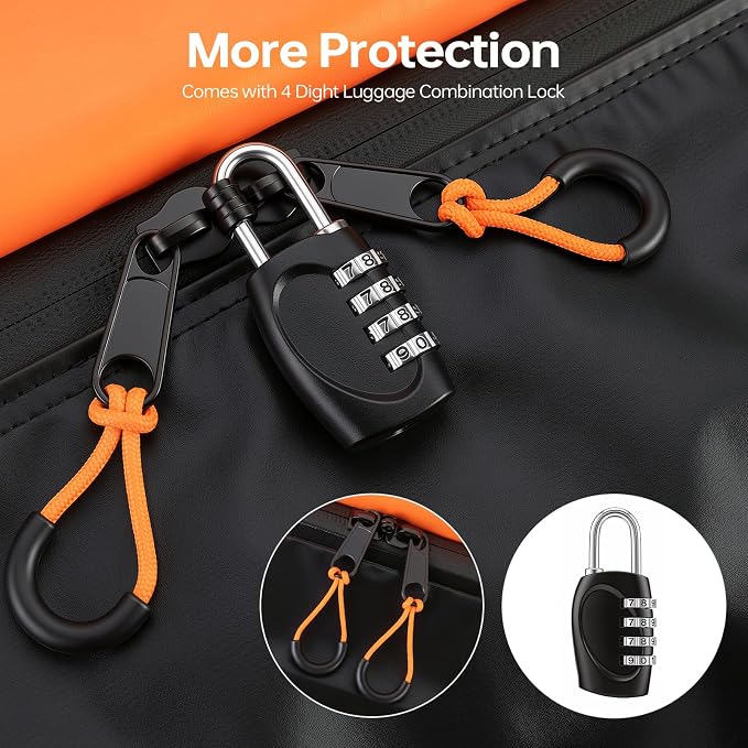 Car Rooftop Cargo Carrier Bag, 15 Cubic Feet Waterproof Heavy Duty Roof Bag with 8 Reinforced Straps & Combination Lock, Soft Shell PVC Car Top Luggage Carrier for SUV Truck RV, Travel Camping Storage