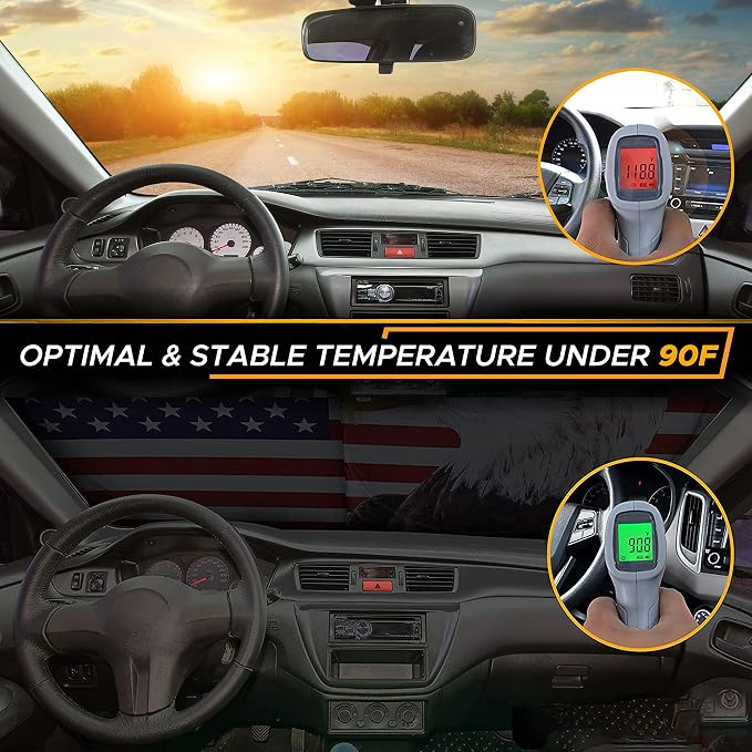 EcoNour 240T Windshield Sun Shade – American Flag & Bald Eagle – UV & Heat Protection for Cars, Interior Cool Trucks, SUVs – Foldable Reflective Sun Visor (64" x 34")