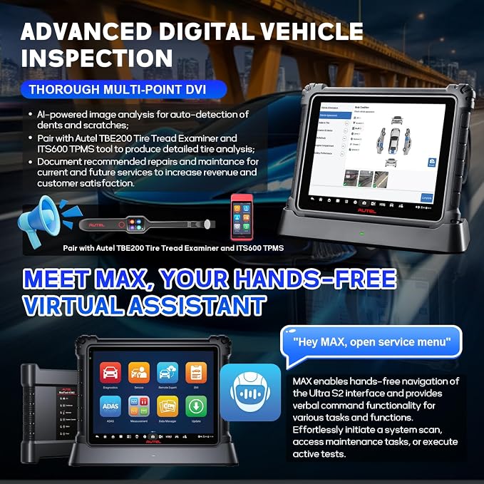 Autel MaxiSYS Ultra S2 OBD2 Scanner, New Diagnostic with AI, Upgraded MS Ultra, 6-in-1 VCMI2, Topology 3.0, EV Tests, WiFi 6, 48+ Services, Motor Truspeed Repair, Multi-Point DVI, ECU Programming