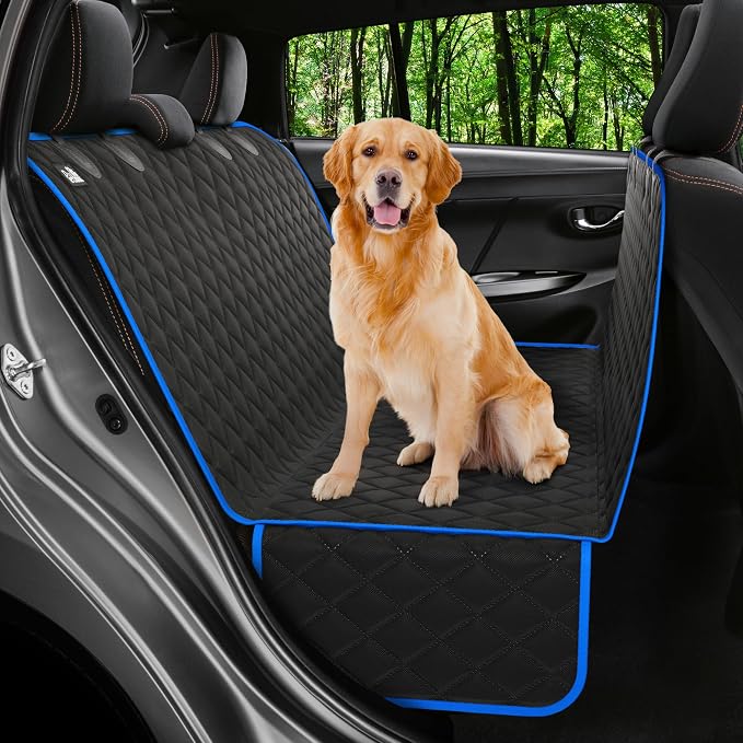 Petloox XL Dog Car Seat Cover for Back Seat, Waterproof Hammock for Car, SUV & Truck, Non-Slip Backseat Cover for Dogs, Heavy-Duty Dog Hammock Style Seat Protector Pets, Easy to Install & Clean