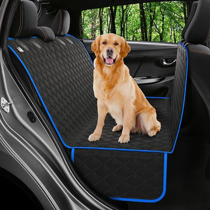 Petloox Dog Car Seat Cover for Back Seat, Waterproof Hammock for Car, SUV & Truck, Non-Slip Backseat Cover for Dogs, Heavy-Duty Dog Hammock Style Seat Protector Pets, Easy to Install & Clean