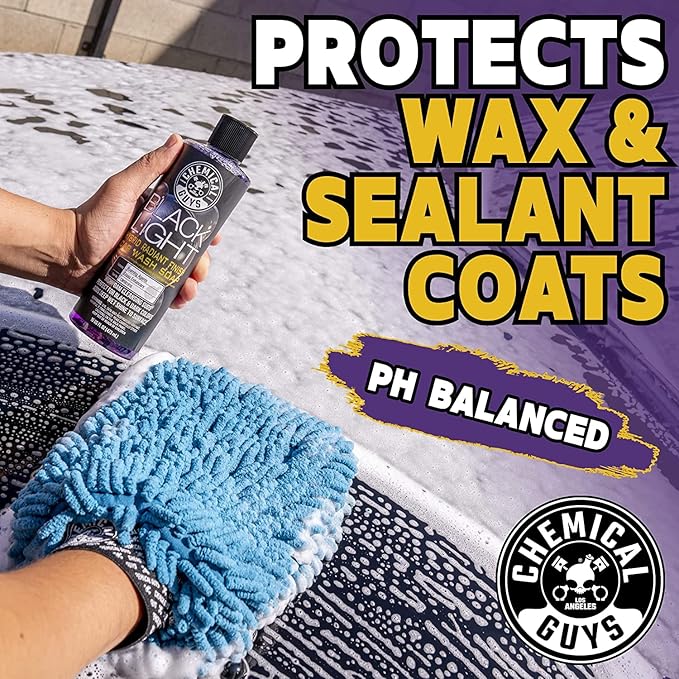 Chemical Guys Black Light Hybrid Radiant Finish Car Wash Soap and Superior Surface Cleanser 2 Pack (2 X 16 Fl. Oz.) - Gloss Enhancing pH Balanced Formula for Maximum Shine