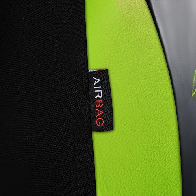 Flying Banner Butterfly car seat Covers ful Set Fashion Universal Lady Woman Female Rear Bench Split Colorized (Full Set - Faux Leather, Fluorescent Green)