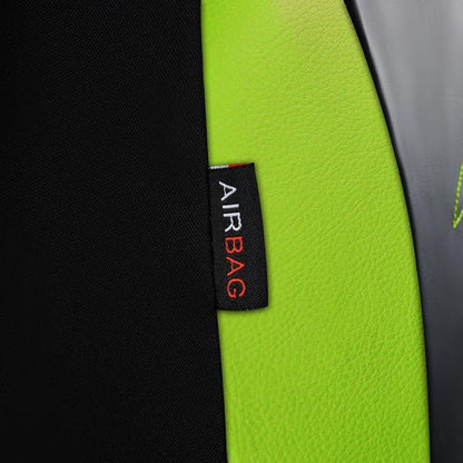 Flying Banner Butterfly car seat Covers ful Set Fashion Universal Lady Woman Female Rear Bench Split Colorized (Full Set - Faux Leather, Fluorescent Green)