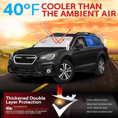 KAYZT Windshield Sun Shade for 2015-2019 Subaru Outback Wagon Foldable Sunshade Front Window Custom Fit Car Accessories