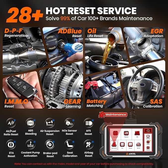 ANCEL DS500 Elite Bidirectional Scan Tool, Full System Car Diagnostic Scanner with 28+ Services, Injector Coding, Active Test, ABS Bleeding Throttle BMS TPMS Reset, CAN-FD, FCA, Lifetime Free Update