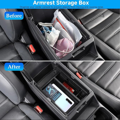 3PCS Center Console Organizer Compatible with Honda CRV 2026 2025 2024 2023 Accessories Hybrid (Include HEV) Armrest Hidden Storage Box Center Console Tray