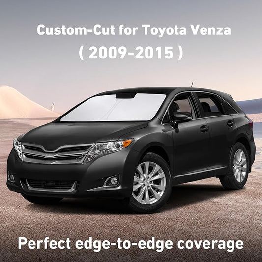 EcoNour Windshield Sunshade Compatible for Toyota Venza 2009-2013 2014 2015, Sun Visor for Front Windshield & Window Sun Shade Cover, UV Heat Blocker & Protector, Car Accessories