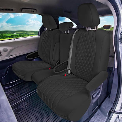 FH Group Custom Fit Car Seat Covers Specifically Made for Toyota Sienna 2011-2020, Car Seat Cover 2nd Row Set, 8 Seater Automotive Seat Covers in Black Neoprene, Waterproof and Washable Seat Covers