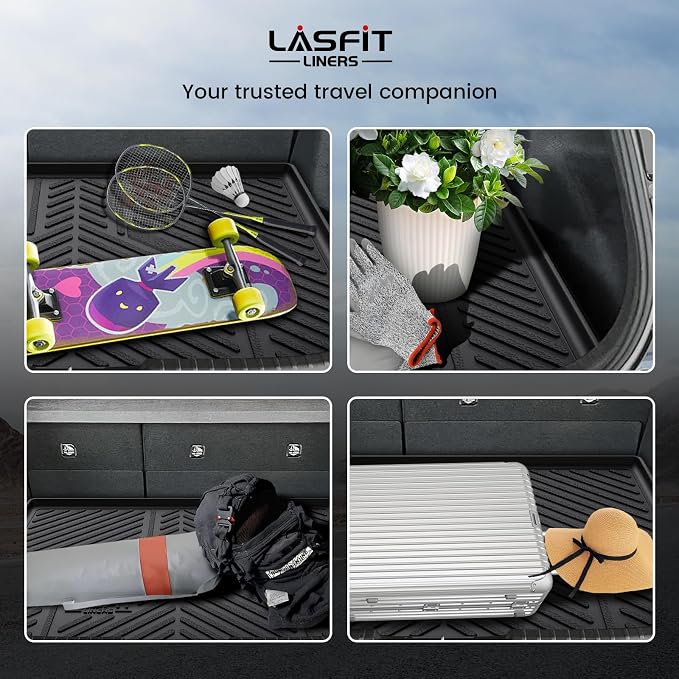 LASFIT Cargo Trunk Mat for 2019-2026 Toyota Corolla Hatchback & 2023-2026 GR Corolla, All Weather TPE Custom Fit Trunk Mat Trunk Liner Trunk Tray Cargo Liner Cargo Tray, Black