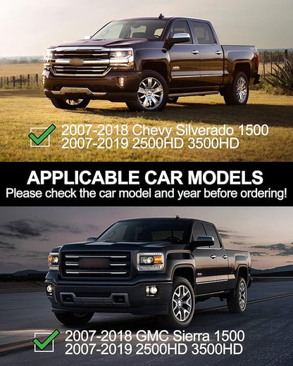 KYBOLT Running Boards 6.5 Inches Compatible with 2007-2018 Chevy Silverado/GMC Sierra 1500, 2007-2019 2500HD 3500HD Crew Cab(4 Full Size Doors/Gas Engine Only) Stainless Steel