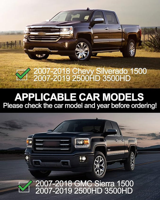 KYBOLT Running Boards 6.5 Inches Compatible with 2007-2018 Chevy Silverado/GMC Sierra 1500, 2007-2019 2500HD 3500HD Crew Cab(4 Full Size Doors/Gas Engine Only) Stainless Steel