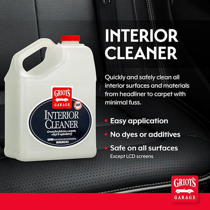 Griot's Garage Interior Cleaner Spray for Car Seats, Carpet, Upholstery Fabric, Floor Mat, Vinyl, Dashboard, Ideal for Truck, SUV, RV, Boat, and More, 11105, 1 Gallon (128 Fl Oz)