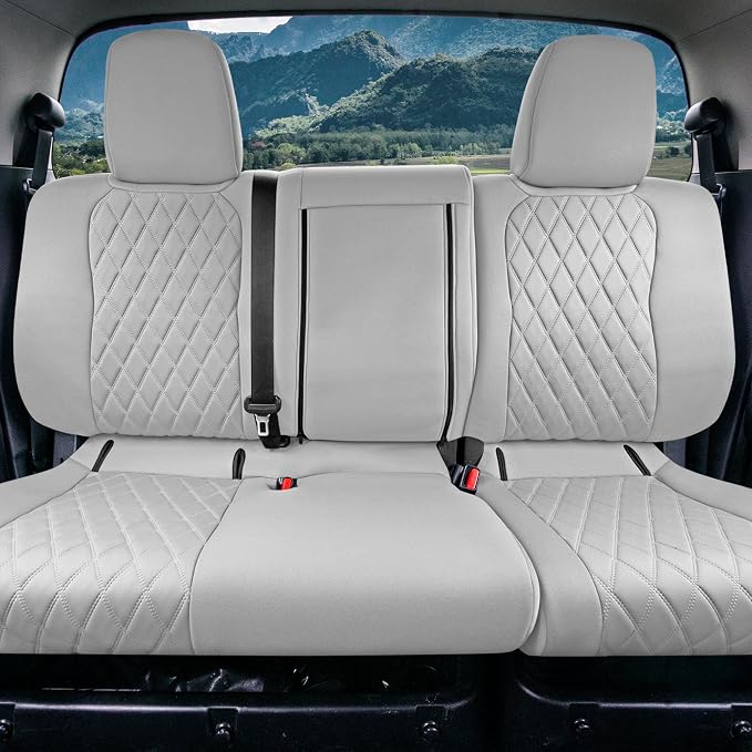FH Group Custom Fit Car Seat Covers Specifically Made for 2022-2026 Nissan Frontier, Full Set Gray Ultraflex Neoprene Waterproof Automotive Seat Covers for Pickup Truck, Nissan Accessories